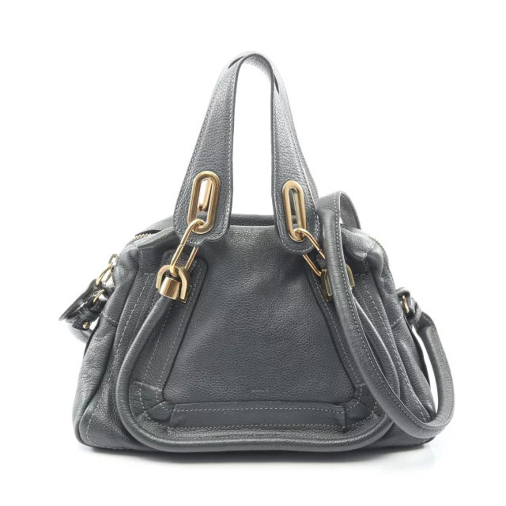 Chloe Paraty Handbag Leather Gray